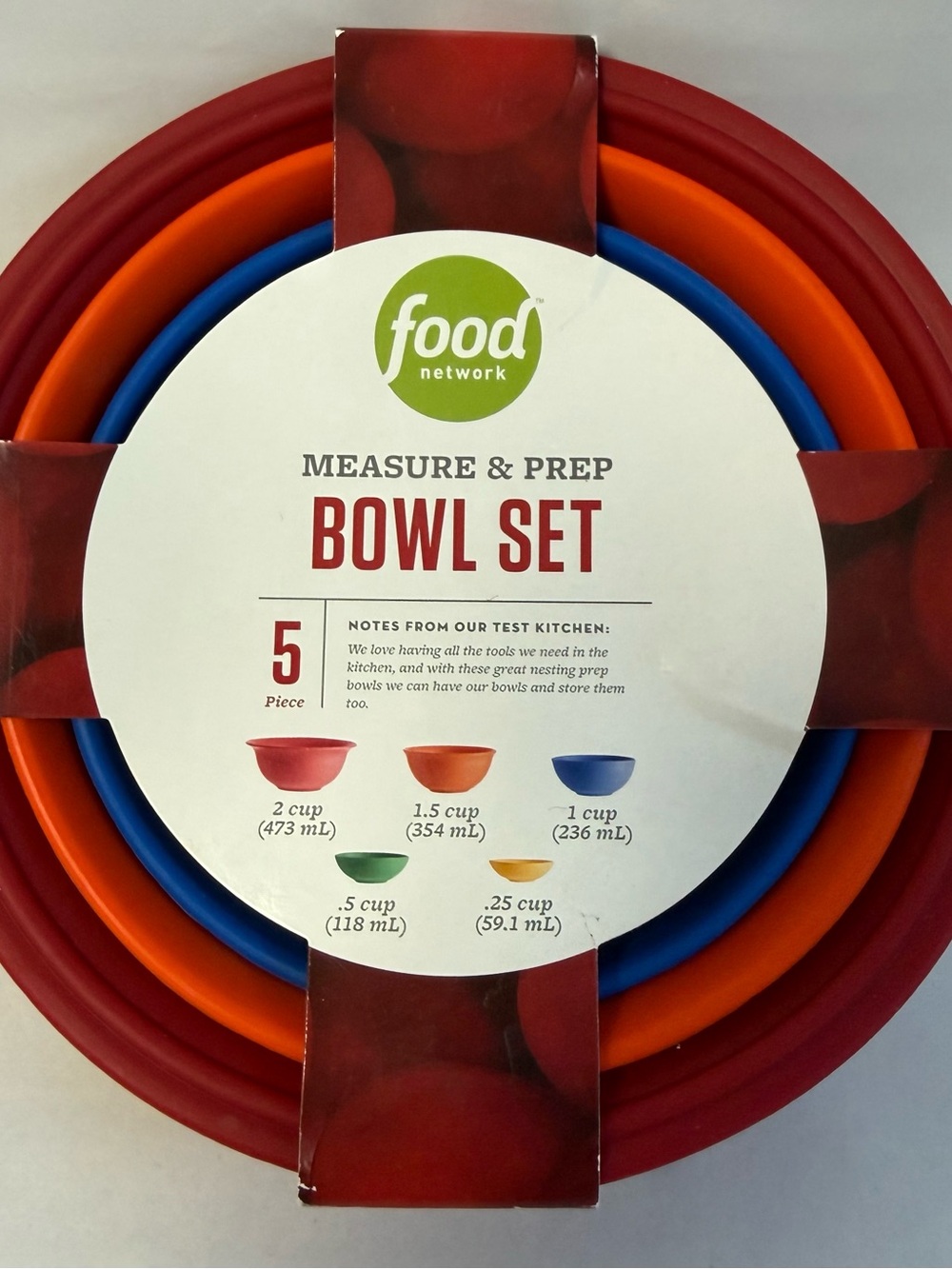 FOOD NETWORK 5 Nesting Prep Bowl Set NWT
